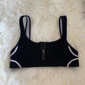 Zip up sports bra